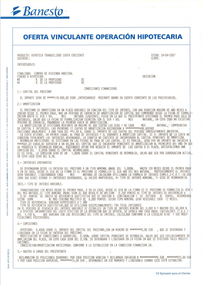 oferta vinculante Oferta vinculante